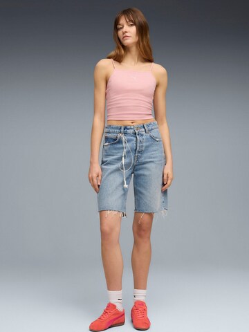 Top 'Puma Wardrobe Ess Ribbed Tank Top' di PUMA in rosa