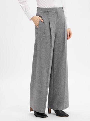 Wide Leg Pantalon à pince 'Tiana' BOSS en gris
