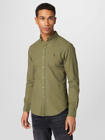 Slim fit Camicia di Polo Ralph Lauren in verde: frontale