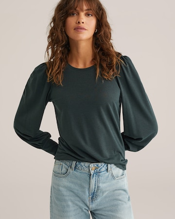WE Fashion Тениска в зелено: отпред
