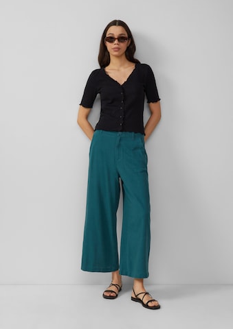Wide Leg Pantalon QS en bleu
