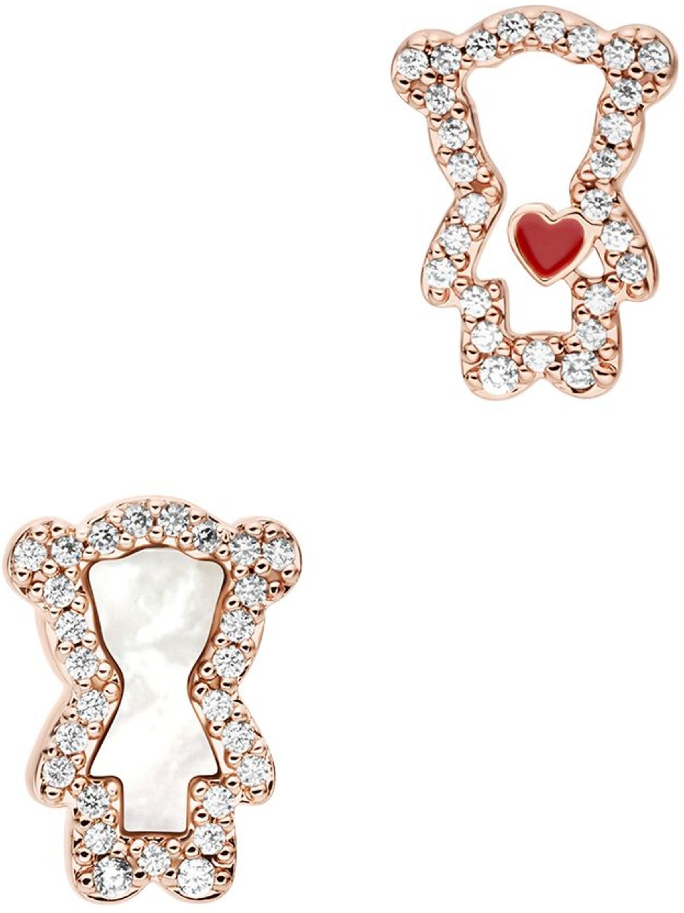 Emporio Armani Ohrringe in rosegold / rot / transparent, Produktansicht