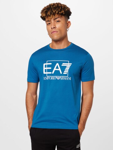 EA7 Emporio Armani Тениска в синьо: отпред