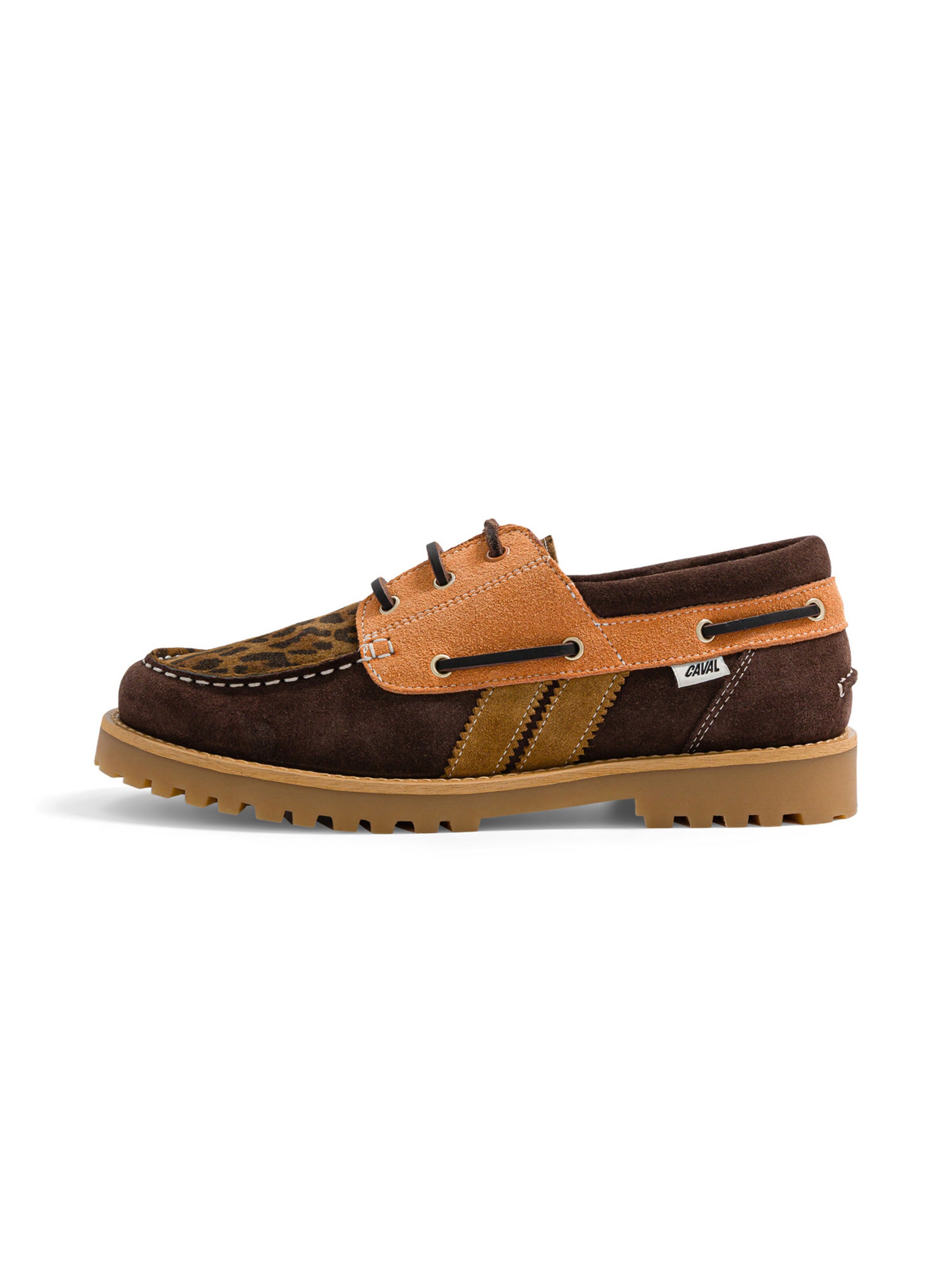 Caval Mocassins in Bruin: zijkant