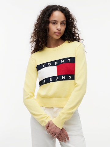 Pull-over Tommy Jeans en jaune : devant