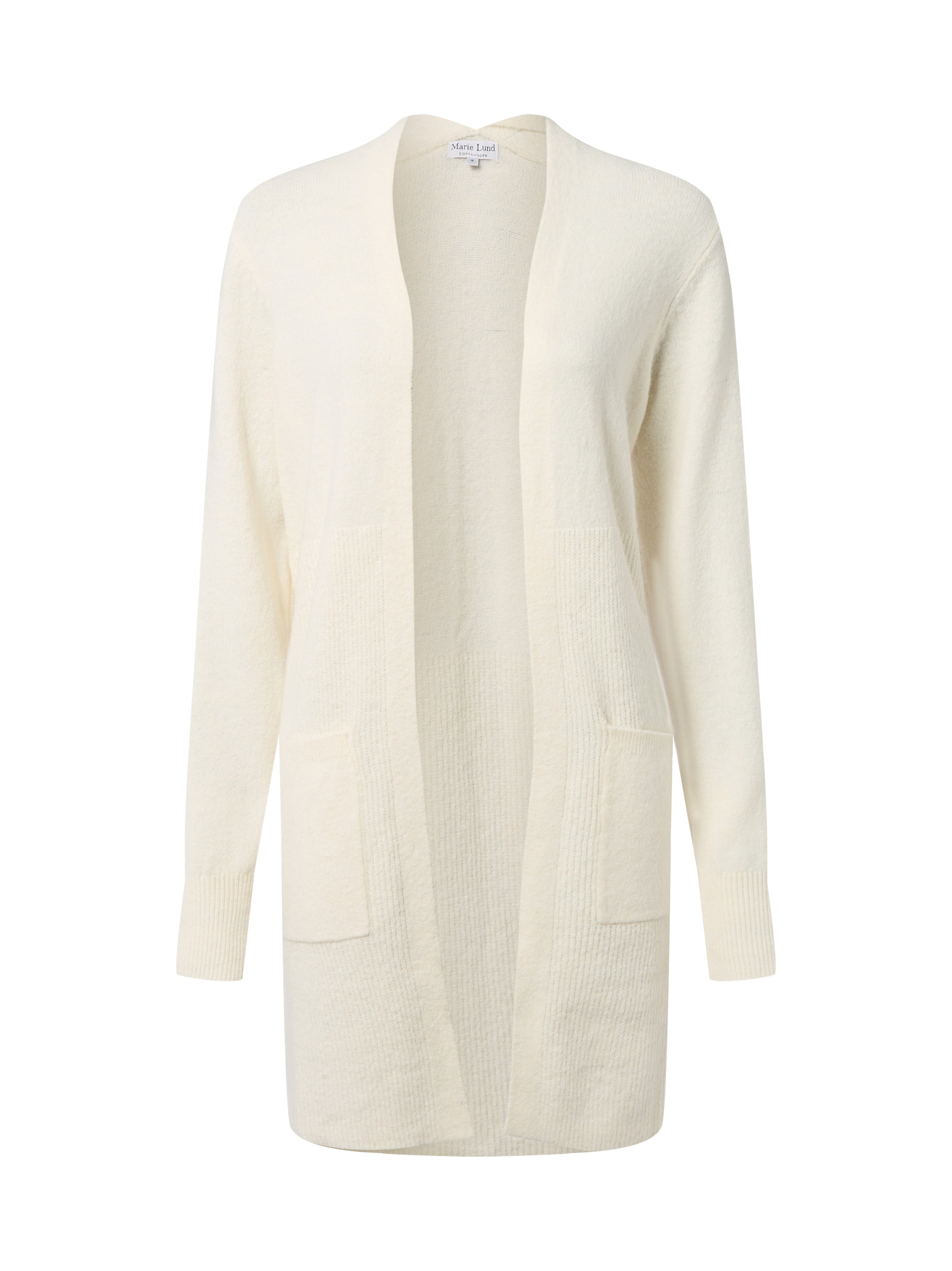 Marie Lund Strickmantel in Beige: Vorderseite