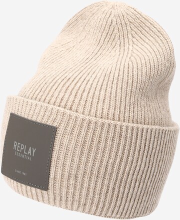 REPLAY Beanie in Beige: front