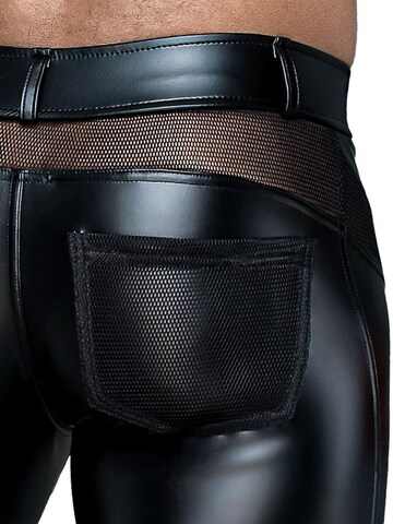 Noir Handmade Slimfit Hose 'Wetlook-Hose H059' in Schwarz