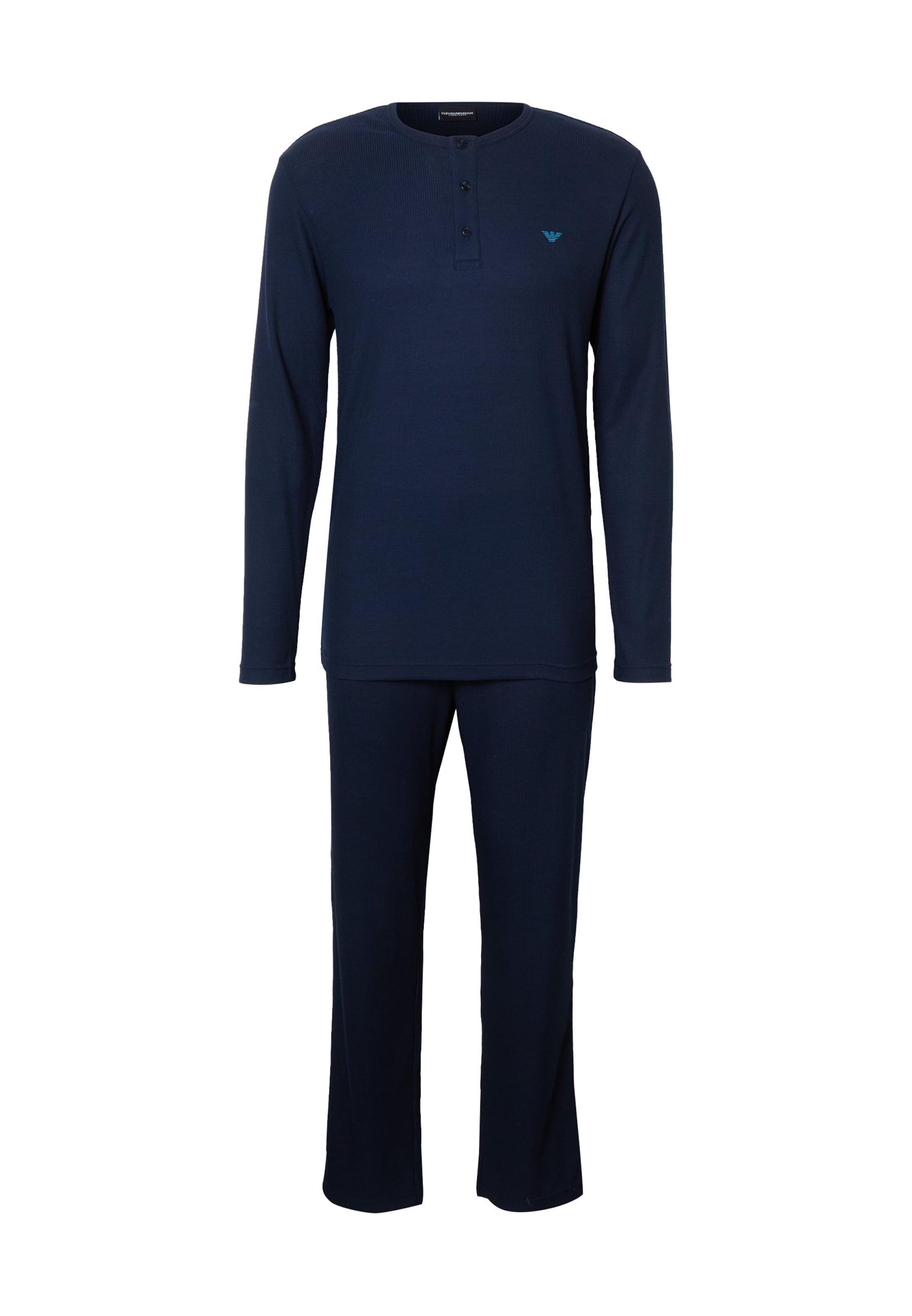 Pyjama long Emporio Armani en bleu : devant