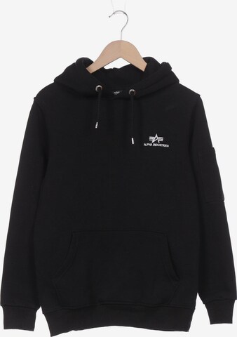 ALPHA INDUSTRIES Sweatshirt & Zip-Up Hoodie in XS in Black: front