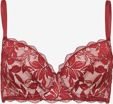 Hanro Bra ' Lille ' in Red: front