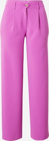 VILA Regular Pleat-Front Pants 'MARNAL' in Purple: front