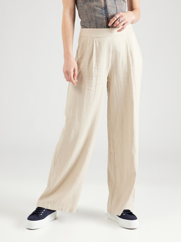 VILA Loose fit Pleat-Front Pants 'JOLANDA' in Ivory