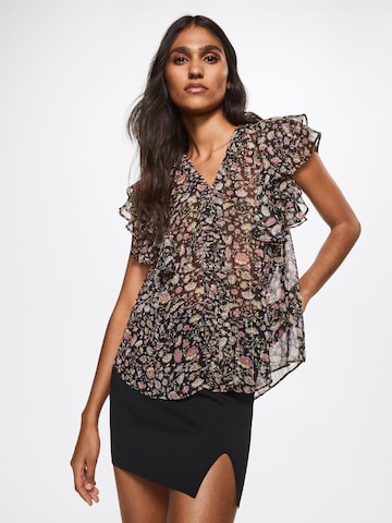 MANGO Blouse 'Lamare' in Zwart: voorkant