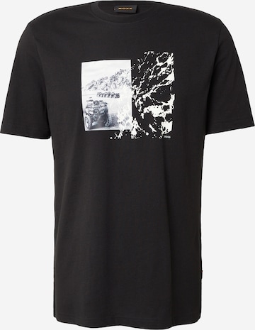 BOSS - Camiseta 'Te_Motors' en negro: frente