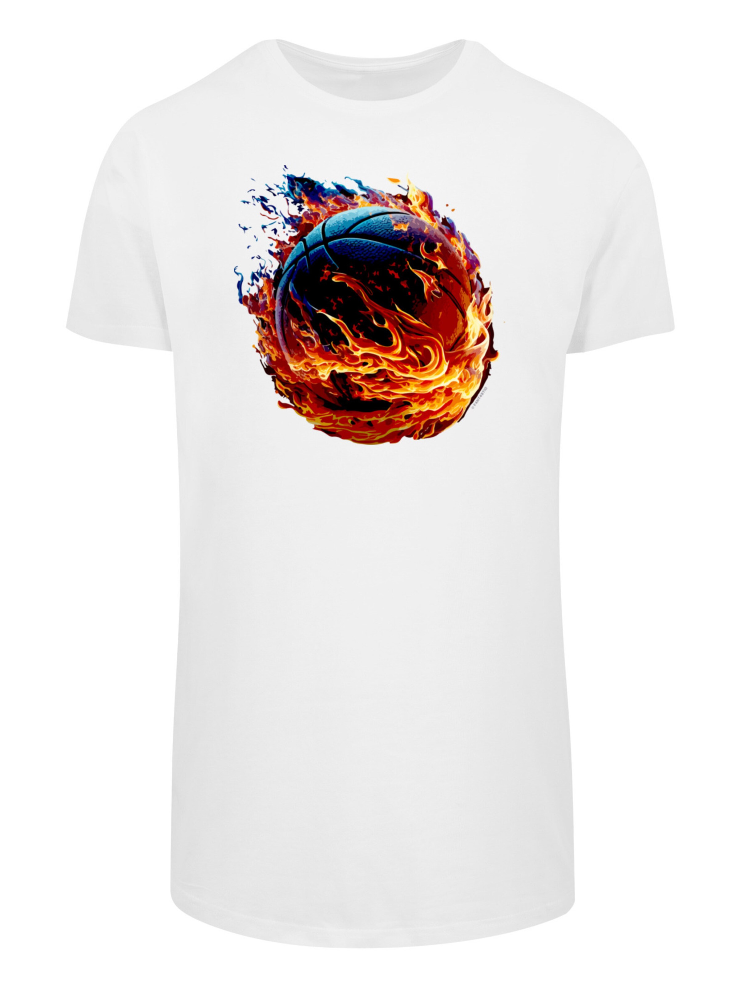 T-Shirt 'BASKETBALL COLLECTION' F4NT4STIC en blanc : devant