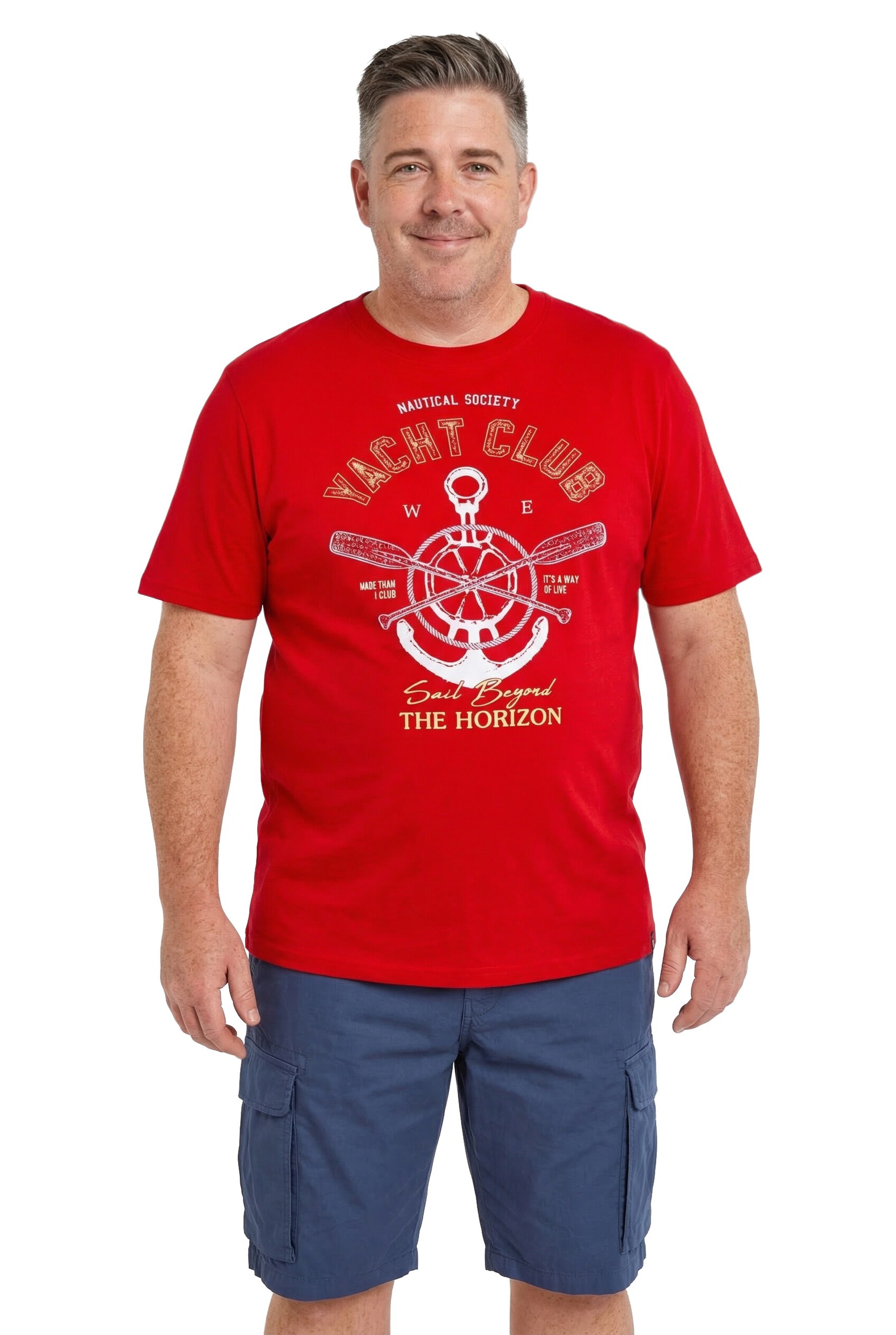 Men Plus T-Shirt in Rot: Vorderseite