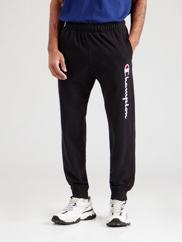 Champion Authentic Athletic Apparel Tapered Trousers in Black: front