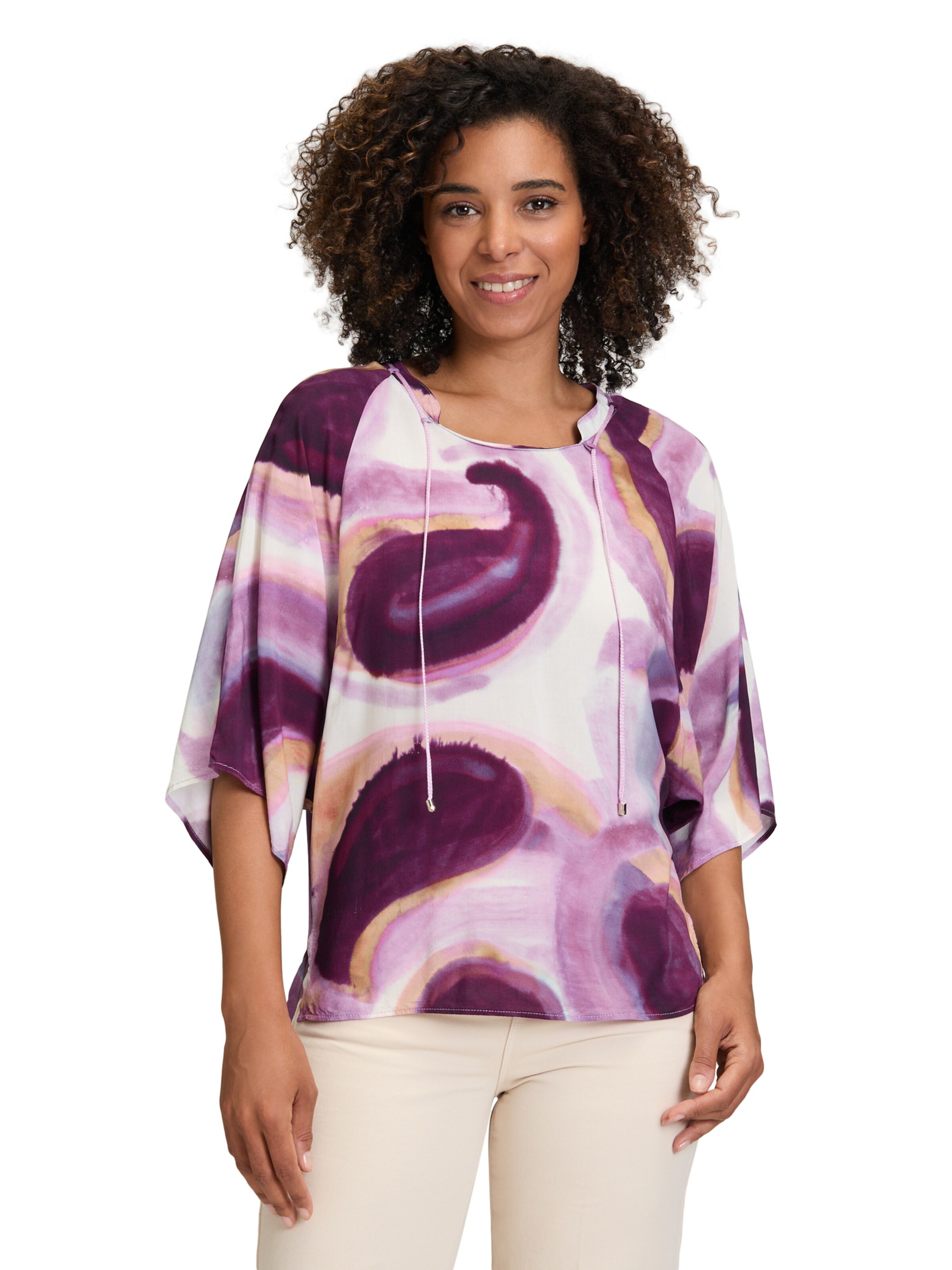 Cartoon Bluse in Lila: Vorderseite