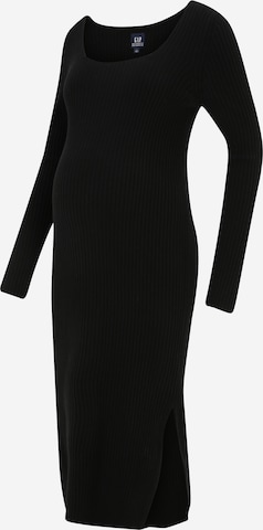 Gap MaternityPletena haljina - crna boja: prednji dio