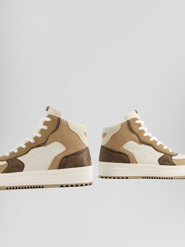 Bershka High-top trainers in Brown