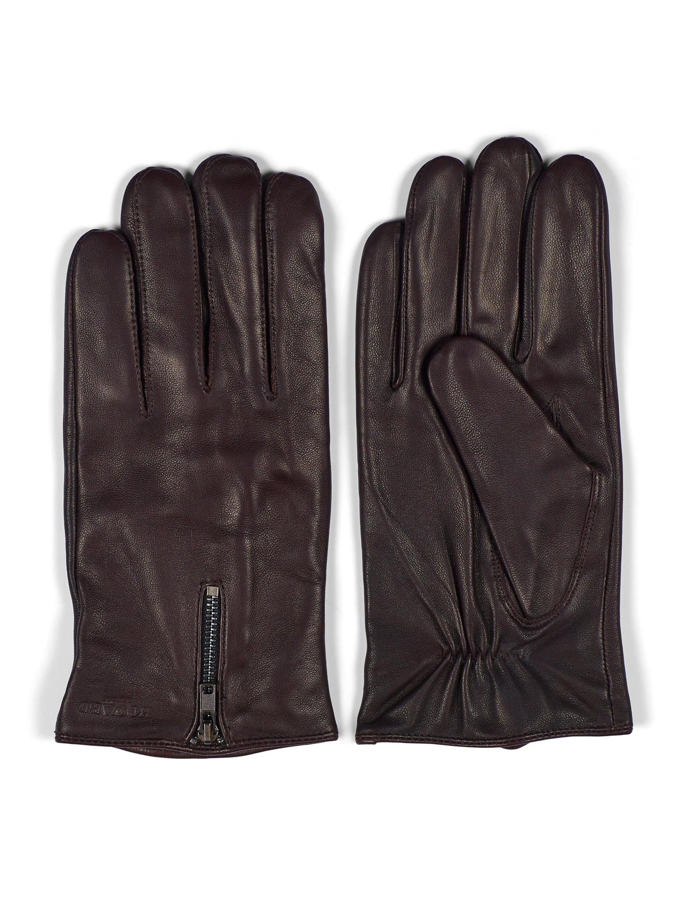 Howard London Full finger gloves 'Leather Gloves Barney Dark Brown' in L in Dark brown, Item view