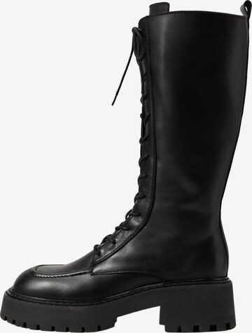 MANGO Lace-Up Boots 'Trunk' in Black: front