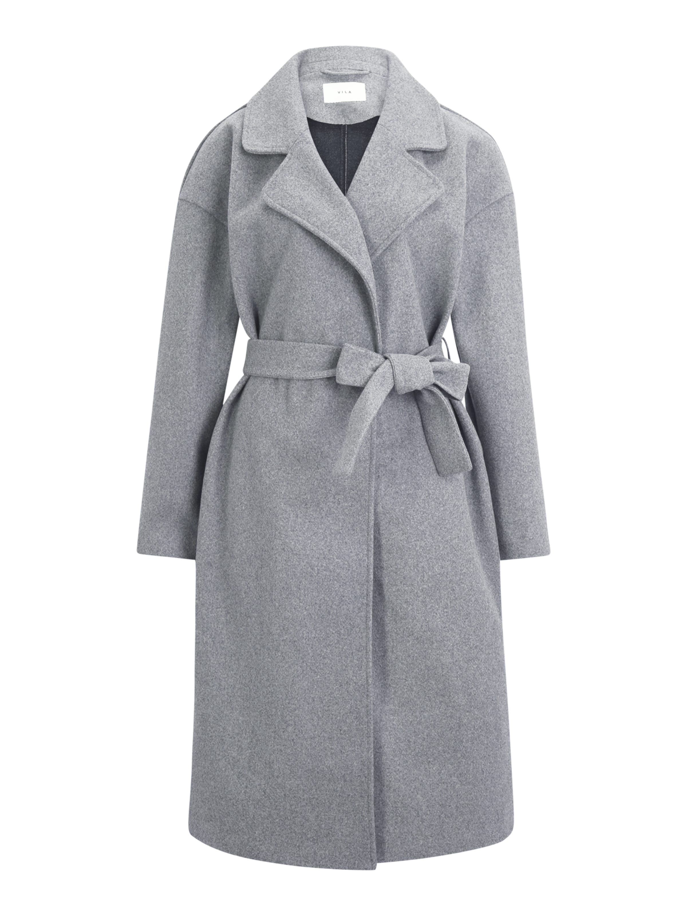 VILA Between-Seasons Coat 'Solo' in Grey: front