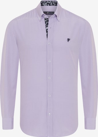 DENIM CULTURE - Camisa 'Igor' em roxo: frente