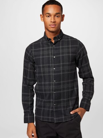 Bruun & Stengade - Ajuste regular Camisa 'Sarpsborg' en negro: frente