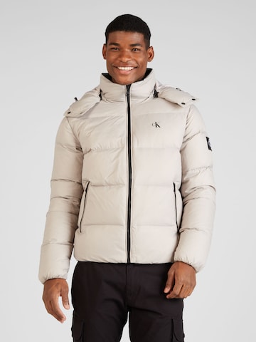 Calvin Klein Jeans Winter Jacket 'ESSENTIALS' in Beige: front