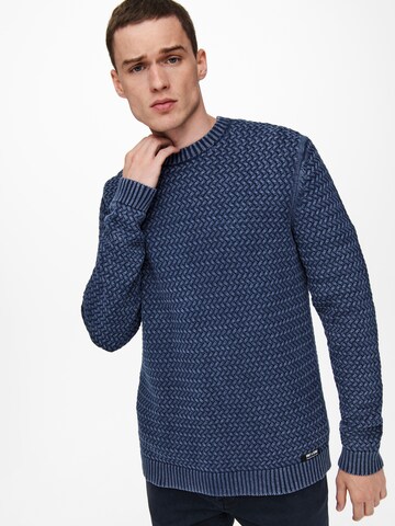 Only & Sons Sweater 'Wing' in Blue