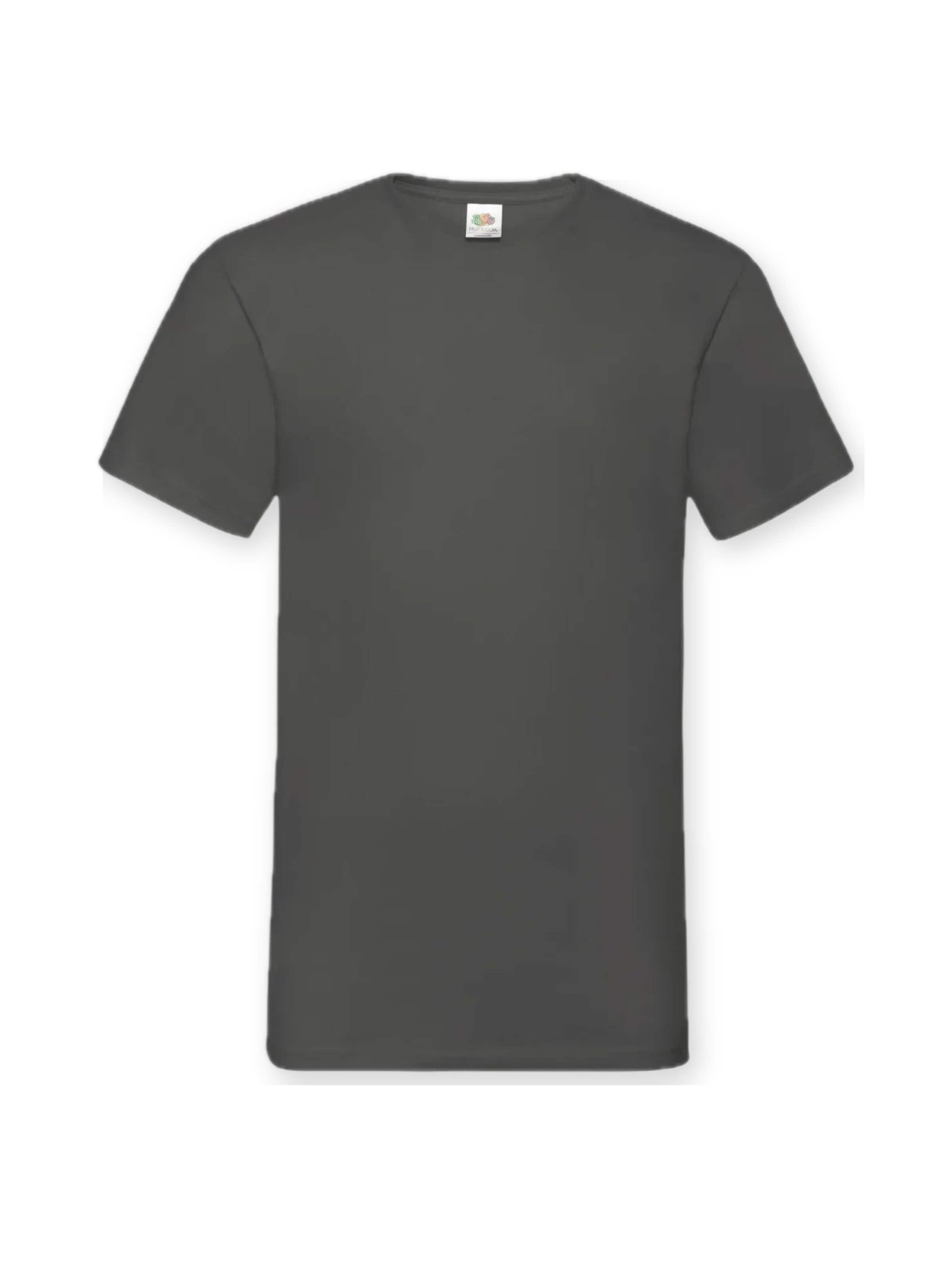 FRUIT OF THE LOOM Shirt 'V-Neck T-shirt' in Grijs: voorkant