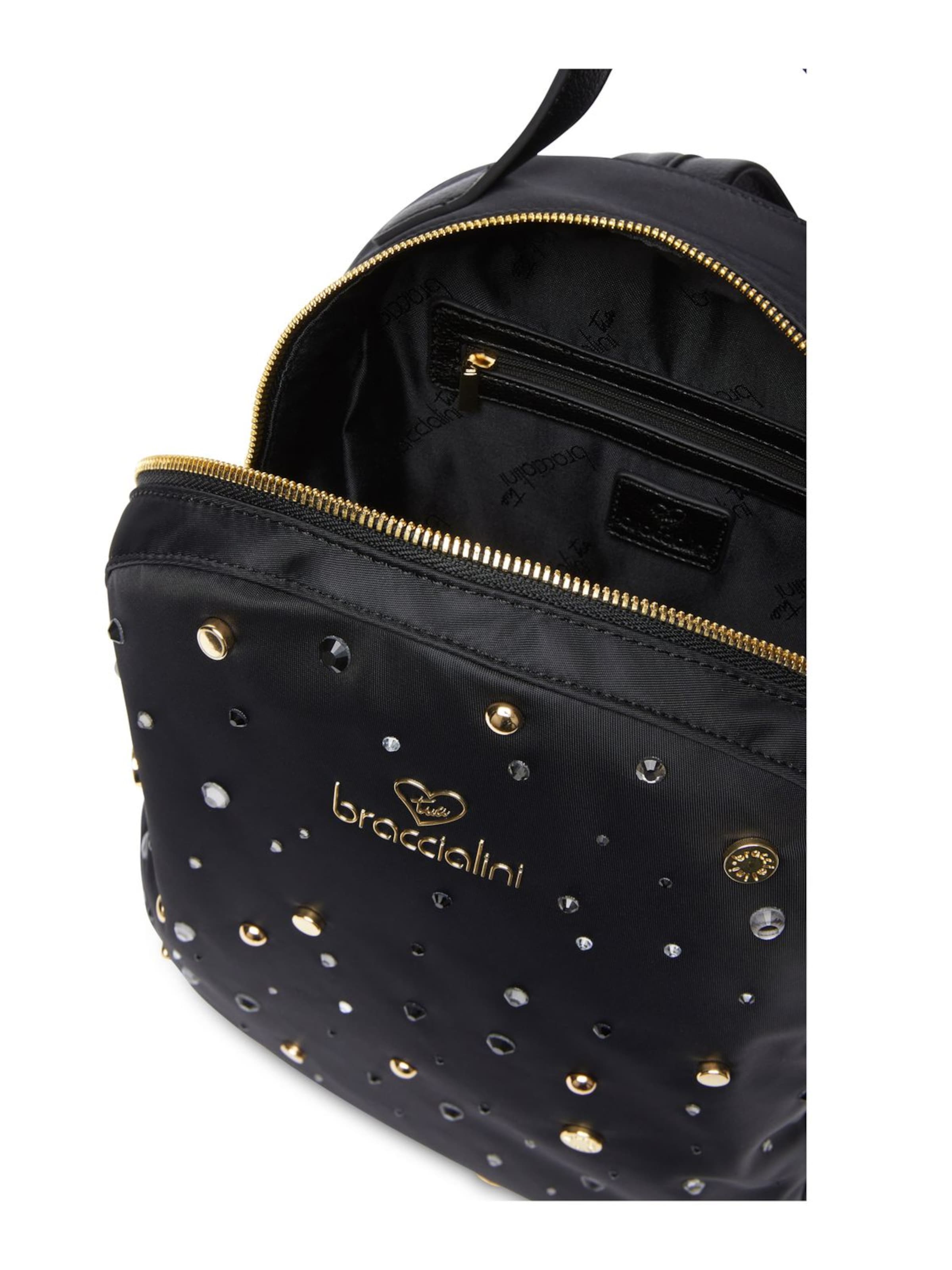 Braccialini Backpack 'Beth Strass' in Black
