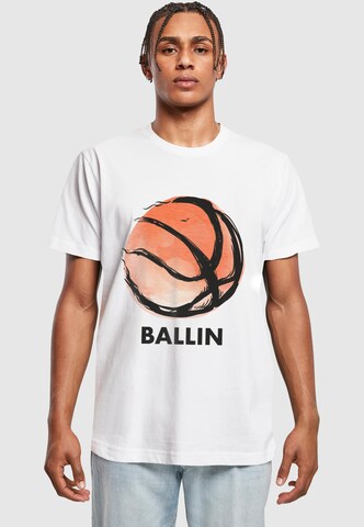T-Shirt 'Ball' Mister Tee en blanc : devant