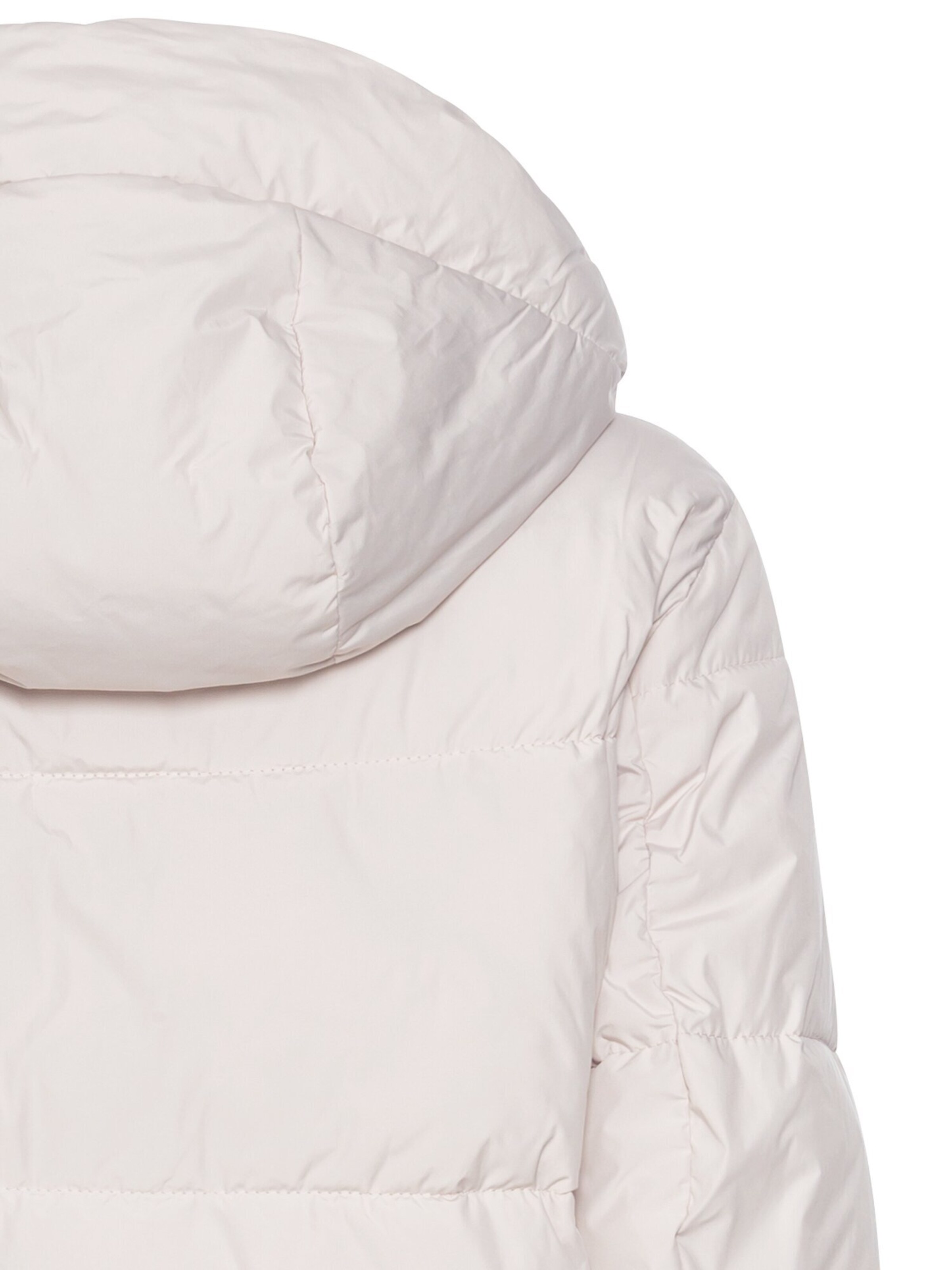 CAMEL ACTIVE Langer Puffermantel mit gefütterter Kapuze in Weiß