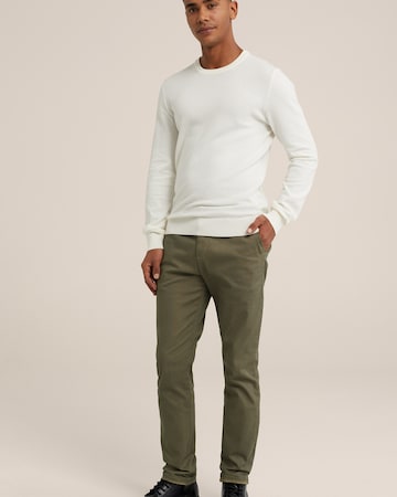 WE Fashion - Slimfit Calças chino em verde