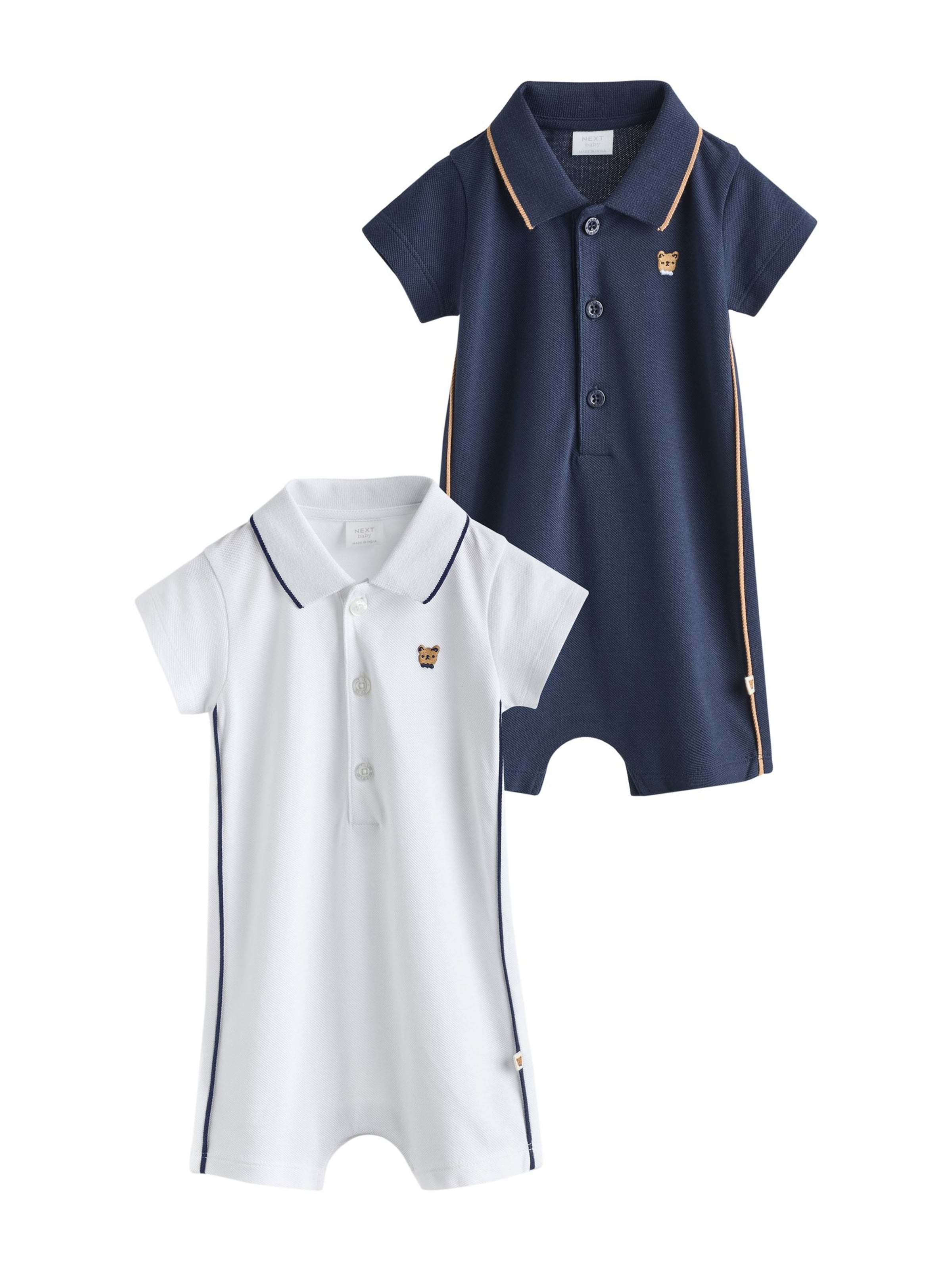 Next Rompertje/body 'Smart Collar' in Blauw: voorkant