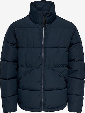 Geacă de iarnă 'ONSPACK' de la Only & Sons pe albastru: față