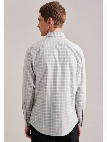 SEIDENSTICKER Regular fit Button Up Shirt ' Schwarze Rose ' in Grey