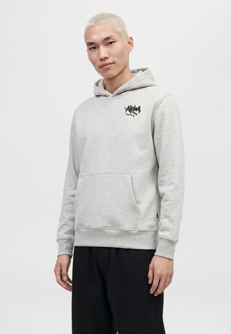 Felpa 'Signature' di ALPHA INDUSTRIES in grigio