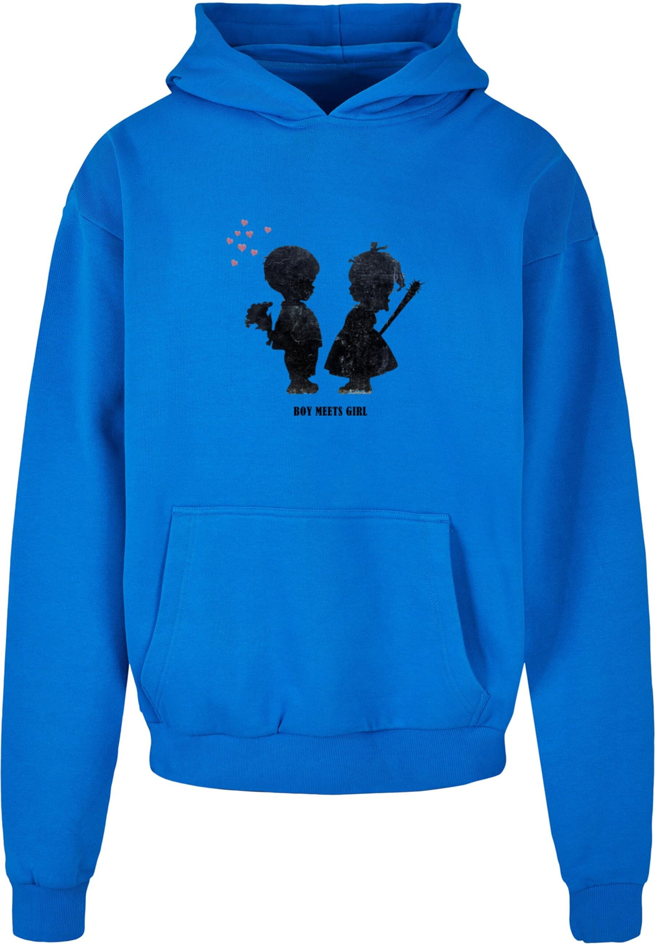 Felpa 'Banksy - Boy Meets Girl' di Merchcode in blu: frontale