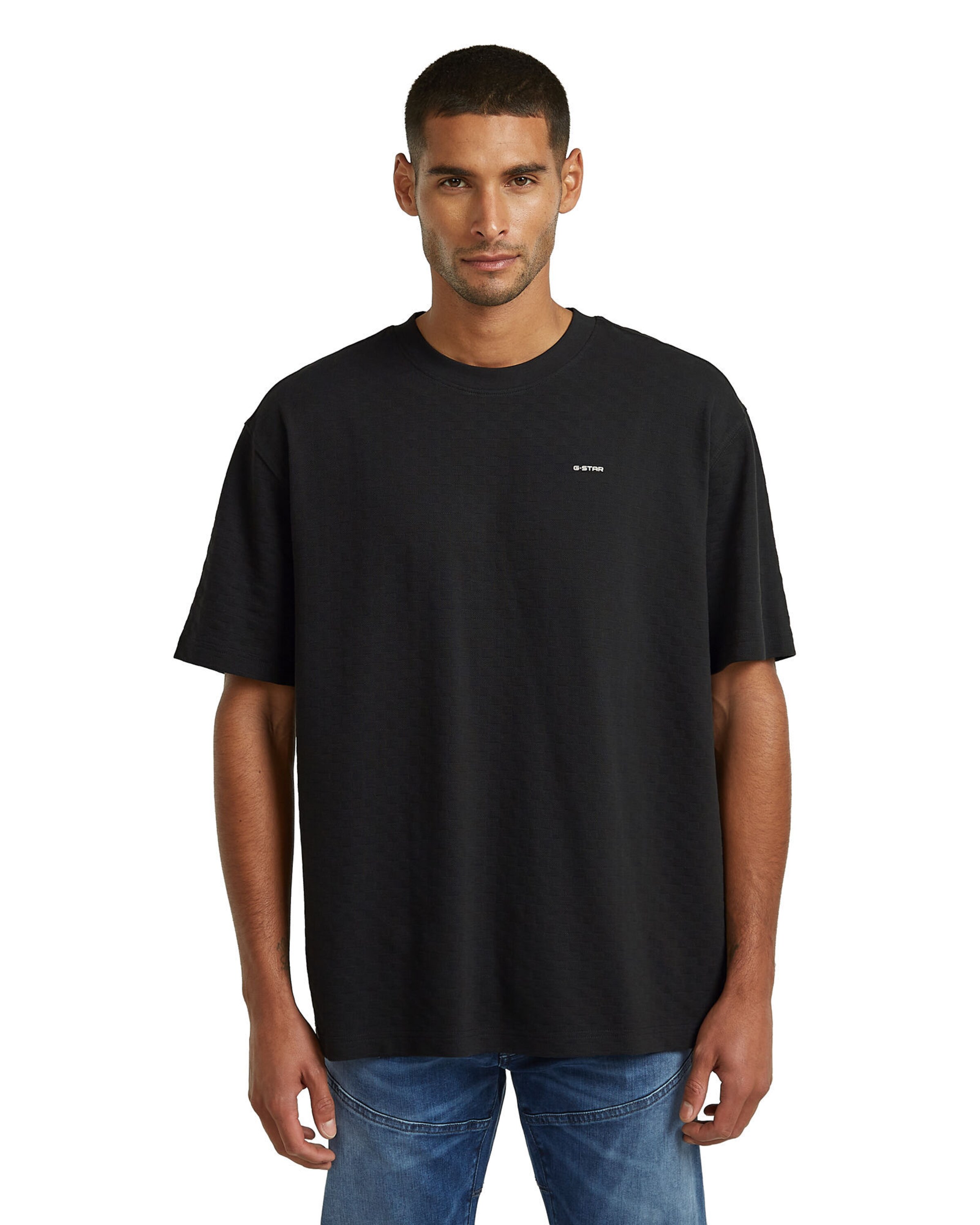 G-STAR Shirt 'Structured Relaxed Base' in Black: front