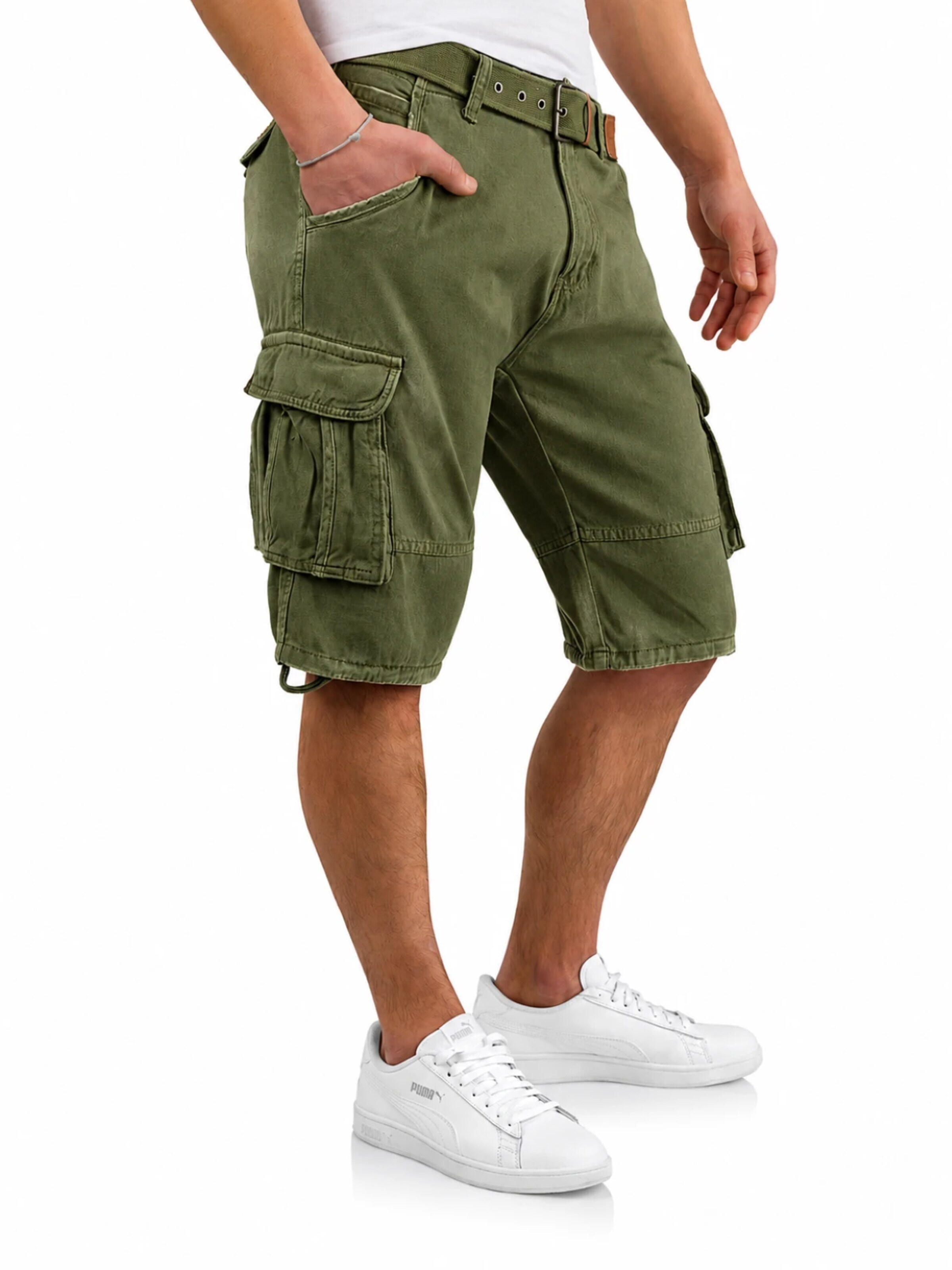 INDICODE - regular Pantalón cargo en verde