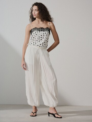 Barrel Pantaloni largi de la Next pe bej: față