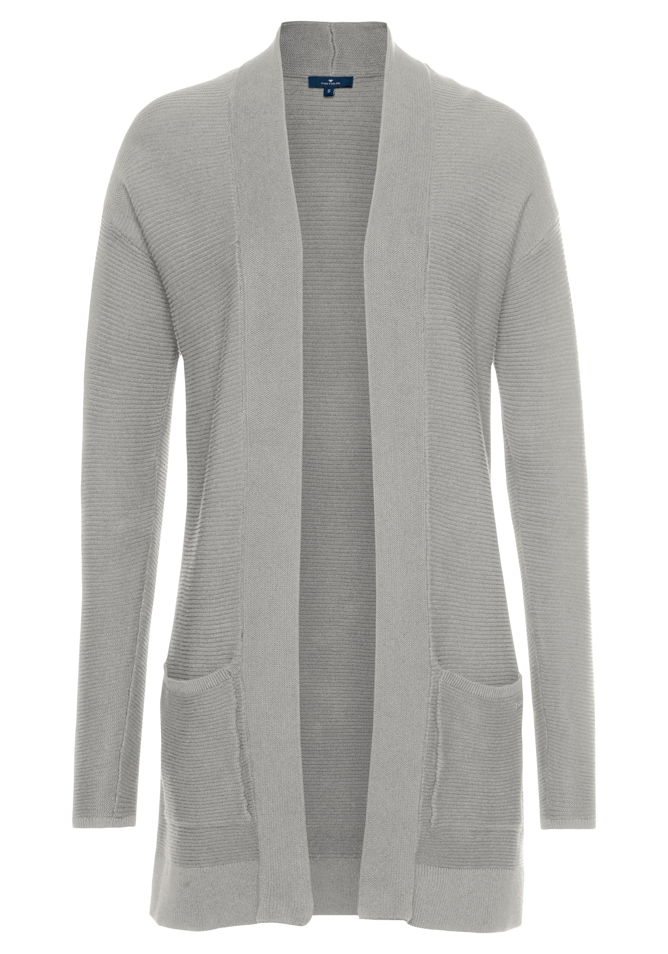 TOM TAILOR Strickjacke in Grau: Vorderseite