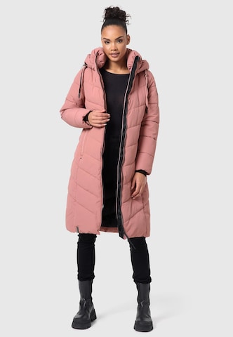 NAVAHOO Winter Coat 'Sahnekatzii XIV' in Pink: front