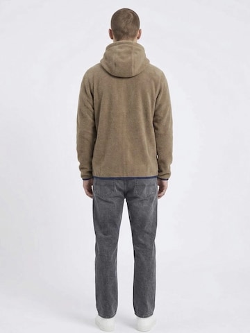 A Question Of (AQO) Between-season jacket 'David Micro Fleece Hoodie' in Brown