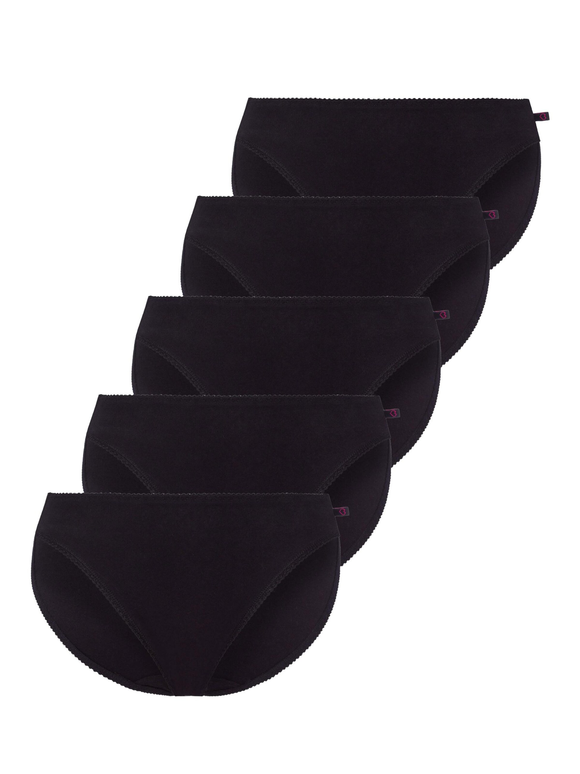 BeeDees Panty 'Taillenslip Rock'n'Roll Tai (5-er Pack) aus Baumwolle' in Black: front