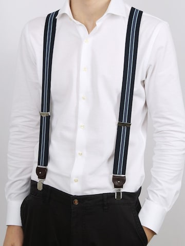 Profuomo Suspenders in Blue: front